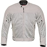 WICKED STOCK Mens Motorcycle Jacket-Air Mesh Biker Jacket Men-Dual Sport Motorcycle Armor-Motorcycle Gear for Men-Gray