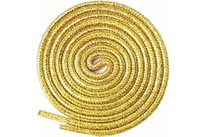 Olukssck 2 Pairs Glitter Metallic Shiny Shoe Laces, Round Sequin Shoelaces Shoestrings for Sneakers Boots