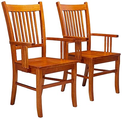 Marbrisa Slat Back Arm Chairs Sienna Brown (Set of 2)