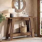 Tribesigns 41.3" Farmhouse Console Table, 2-Tier Wooden Entryway Table with Storage, Rustic Narrow Behind Couch for Living Room, Hallway, Foyer, Rustic Brown