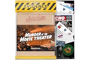 Cryptic Killers Unsolved Murder Mystery Game - Cold Case File Investigation - Detective Clues/Evidence - Solve The Crime - Individuals, Date Nights & Party Groups - Murder at The Movie Theater