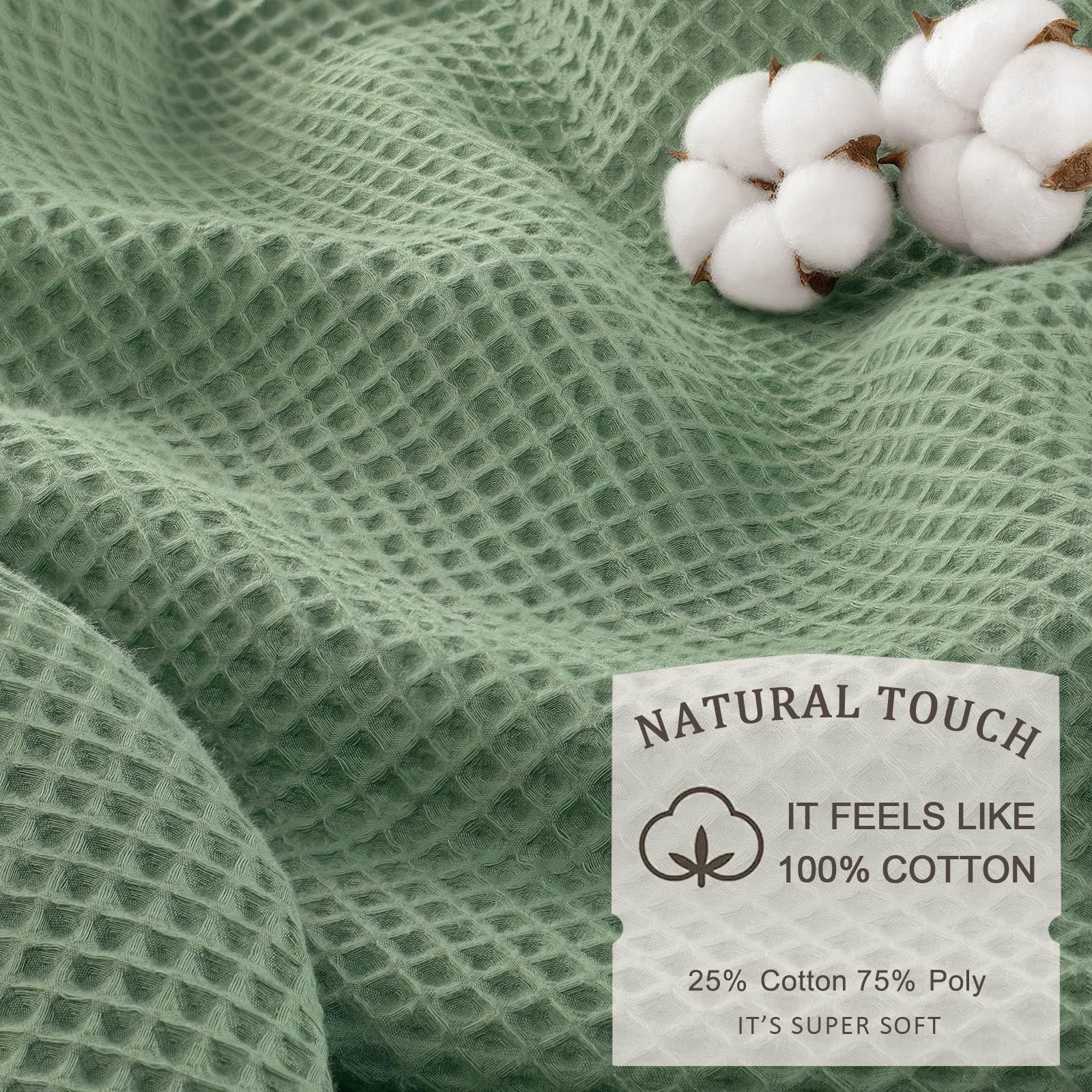 Condition photo showing As Is for xoguibo waffle weave shower curtain - sage green cotton fabric texture heavyweight shower curtains f