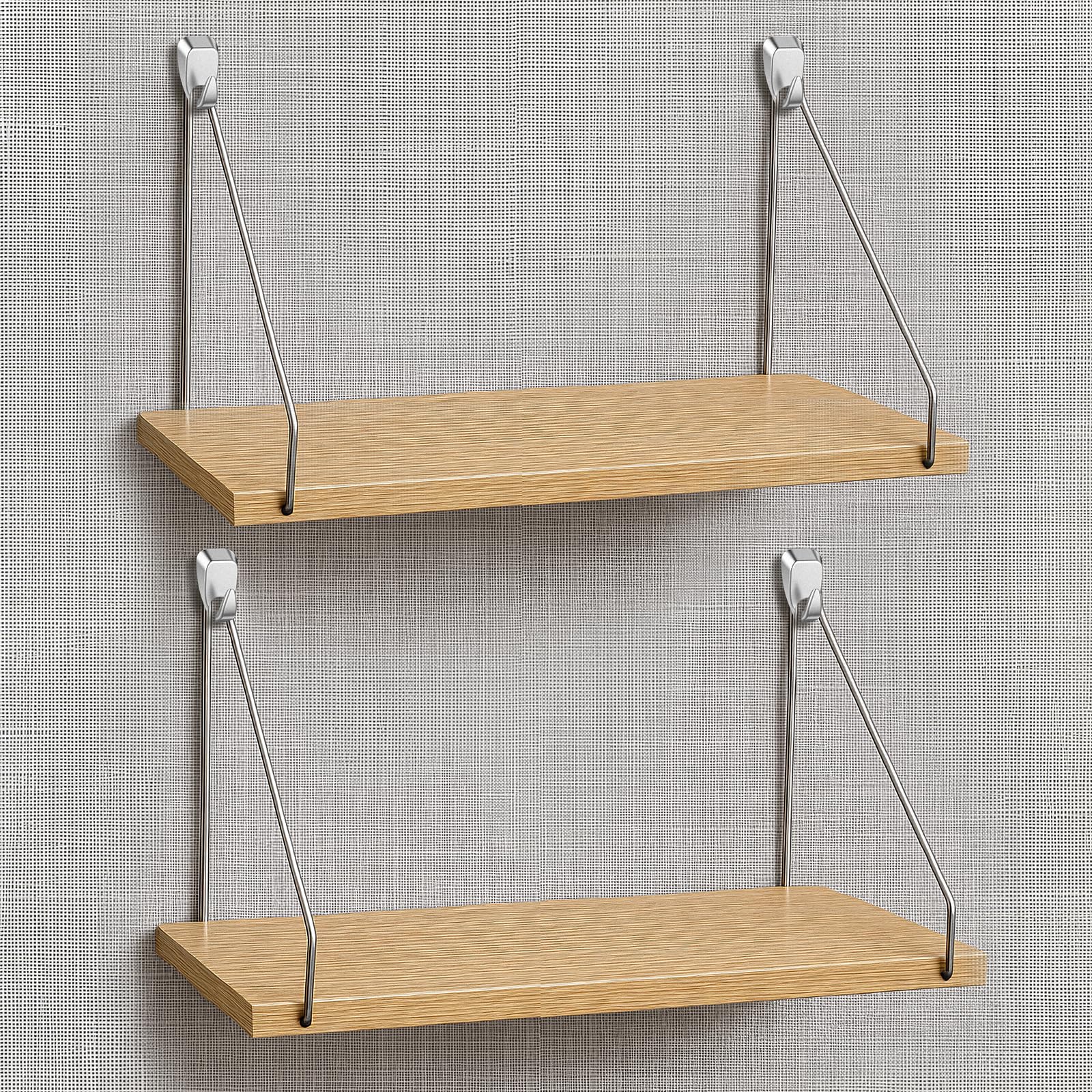 Photo 1 of Quzzil 2 Pack Fabric Wall Cubicle Shelf with 40 Lbs Metal Hooks for Wall Decor, 11.8'' Wooden Hanging Organizer Storage Shelf with Hangers Cubicle Accessories for Women Men Desk Office