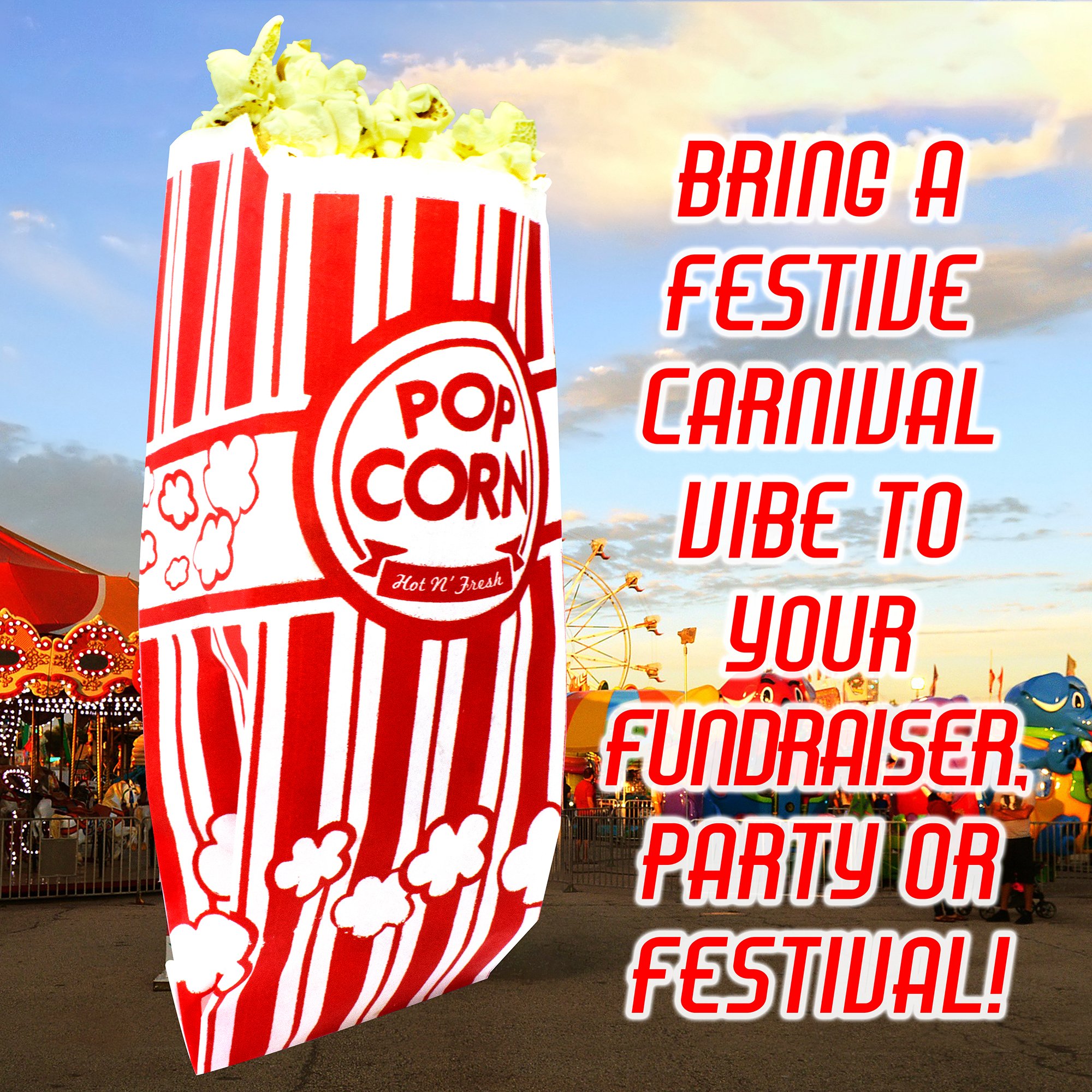 Popcorn Bags Coated for Leak/Tear Resistance. Single Serving 1oz Paper Sleeves in Nostalgic Red/White Design. Great Movie Theme Party Supplies or for Old Fashioned Carnivals & Fundraisers! (200)