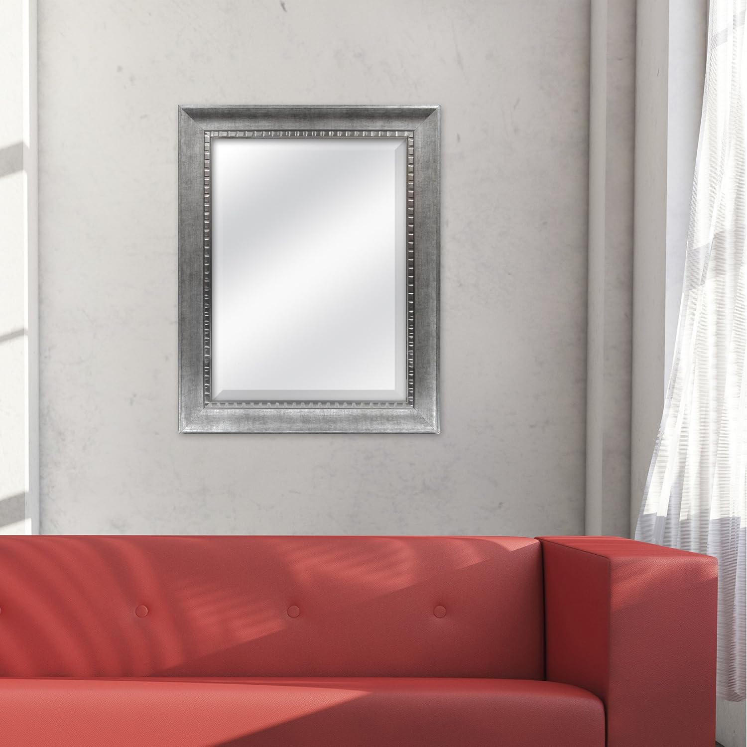 MCS 18x24 Inch Sloped Mirror, 23.5x29.5 Inch Overall Size, Silver (20563): Home & Kitchen
