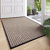 YDKGL Door Mat 31x47, Dirt Resistant and Absorbent, Non-Slip Rubber Backing Floor Mats, Easy Clean Low-Profile Doormat for Entryway, Front Door, and Inside Entrance, Black