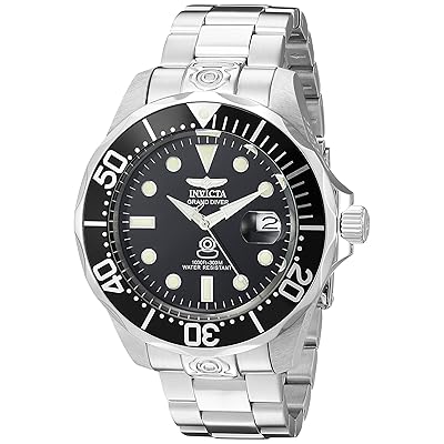 Invicta Men's 3044 Stainless Steel Grand Diver Automatic Watch, Silver/Black