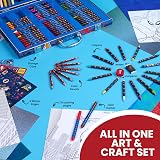 Marvel Avengers Art Set for Kids 130+ Pieces Spiderman Colouring Pencils Pens view 4