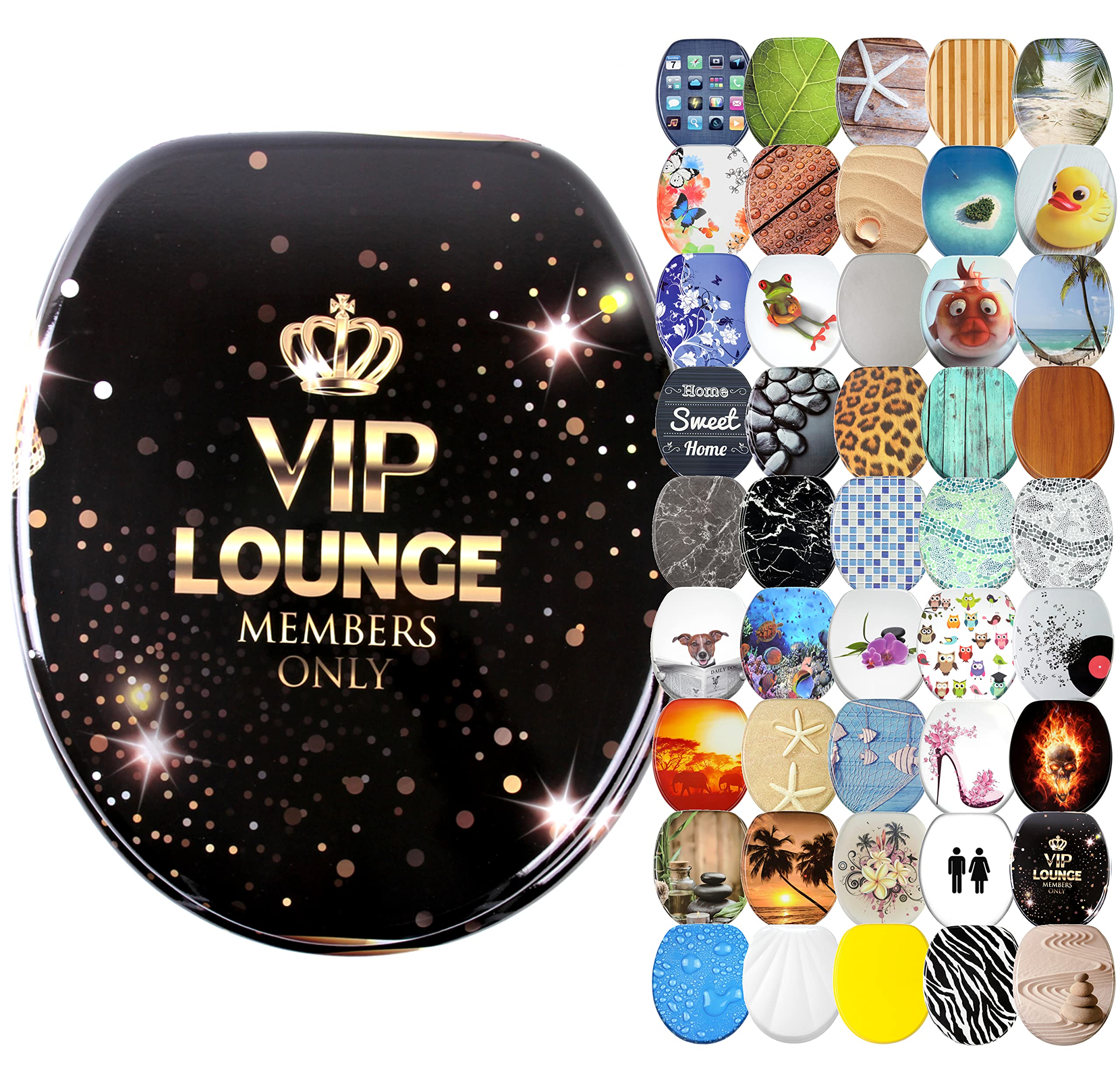 Sanilo Soft Close Toilet Seat, Wide Choice of New Toilet Seats, Stable Hinges, Easy to Mount (VIP Lounge) — image 1