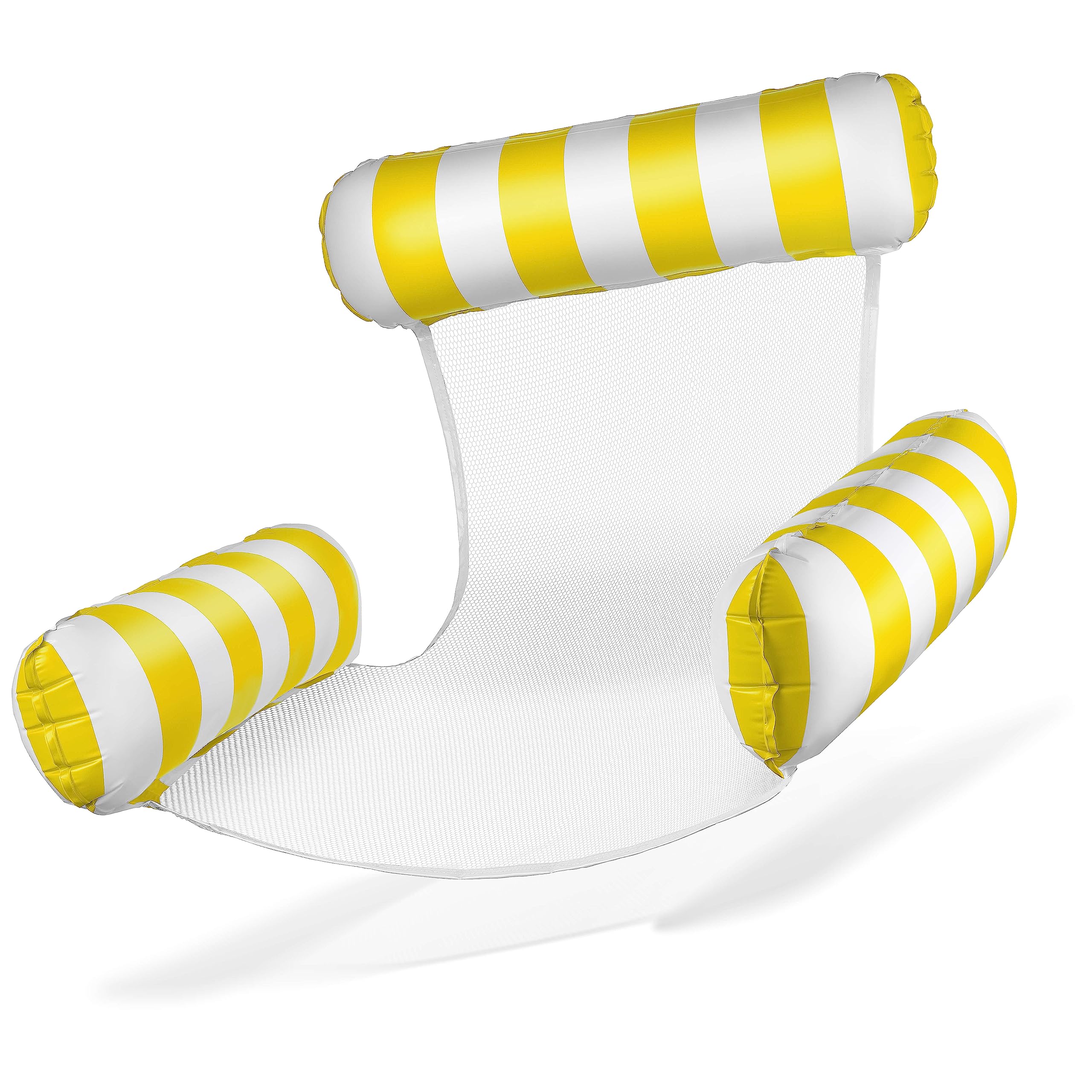 Balinco Air Mattress Pool, Inflatable Chair, Water Chair with Backrest and Armrests, Swimming Seat, Pool Seat, Sun Chair, Water Relaxing Chair (Yellow/White)