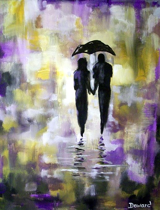 Amazon Com Original Couples Walking In The Rain 7 8x10 Open