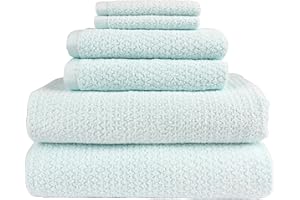 Everplush Diamond Jacquard 6 Pieces Bath Towel Set, Spearmint