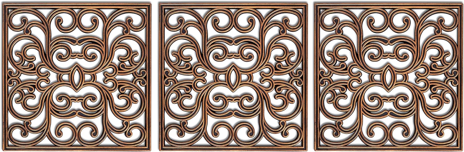 Hardscaping Materials - BIRDROCK HOME 15 x 15 Rubber Stepping Stones Tile - Copper - Set of 3 - Decorative Garden Mats - Sturdy Durable Steps - Perfect for Gardens Path, Flowerbed, Gravel, Dirt, Grass
