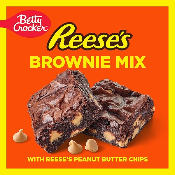 BETTY CROCKER REESE’S BROWNIE MIX WITH REESE’S PEANUT BUTTER CHIPS, HOLIDAY BAKING, 16 OZ