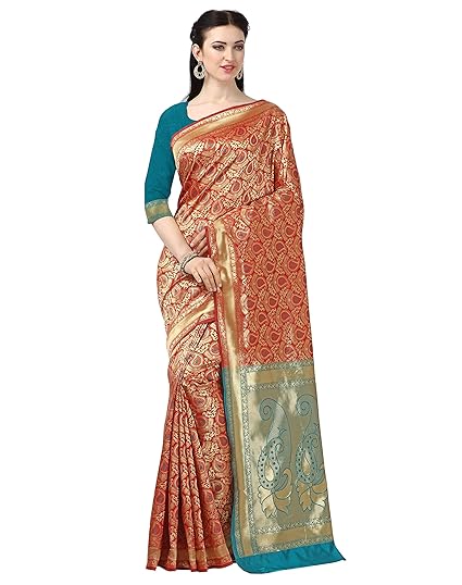 Womens Kanjivaram/Kanchipuram Art Silk Saree