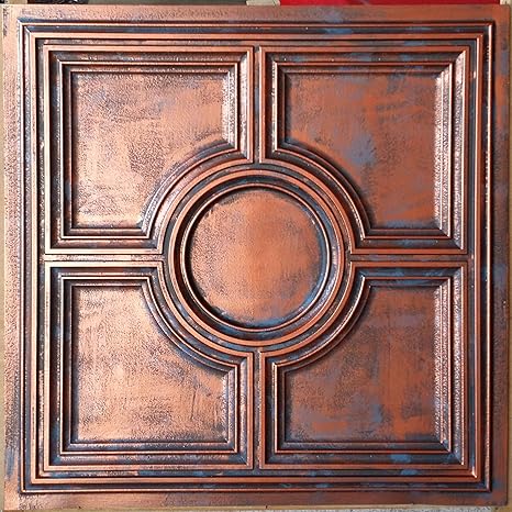 Suspended Ceiling Tiles Faux Tin Rustic Copper Pl37 10pcs Lot