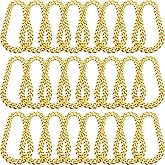 Inbagi 24 Pcs Big Chunky Faux Rapper Chain for 80s 90s Punk Style Halloween Costume, 32 Inches Long