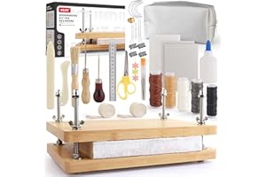HEJIN Book Binding Kits, Book Press with Plastic Bone Folder, Waxed Thread, Book Binding Materials for Beginners Bookbinding Supplies, 11.6 x 7.8 Inches