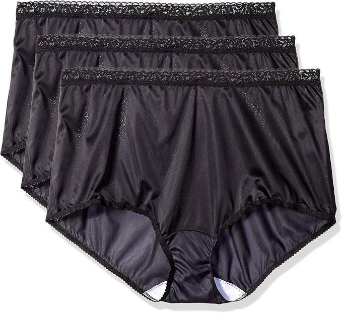 Shadowline Women's PlusSize PantiesLow Rise Nylon Brief (3 Pack) at