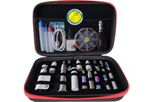 Wolfteeth 13 inch Vapor Case Black Hard Shell Vapor Pouches Supplies Organized Accessories Vape Bag Fits Coils Tank Holder Vaporizer Holster Christmas Day Gifts (Empty Case Only) Red Zipper 122601