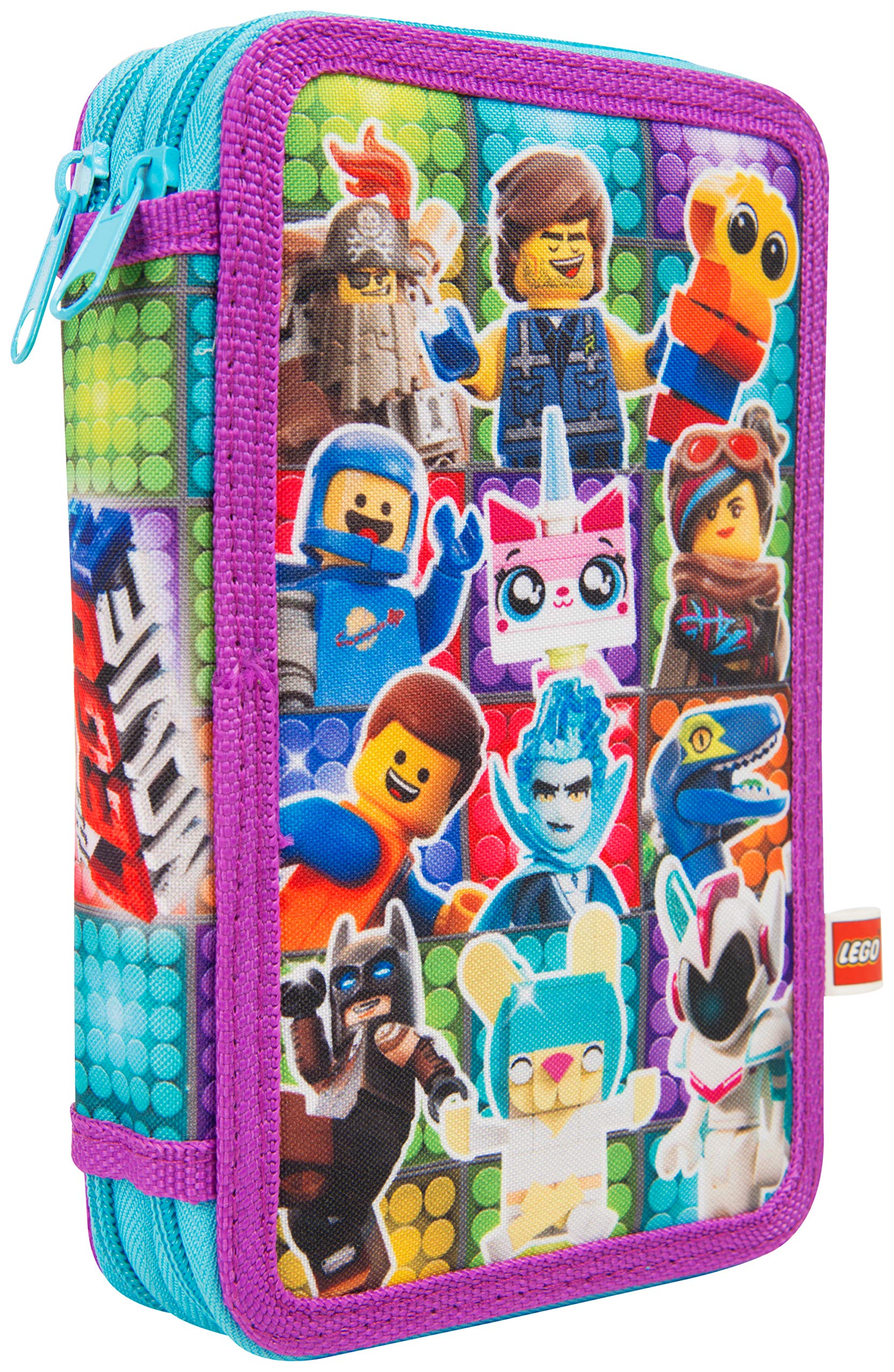 Lego 2 Filled Pencil Case with Unikitty for Girls and Boys with Coloured Pencils Accessories for School 22 Pieces