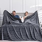 Serenhom Soft Cozy 120x120 Inches Seamless Oversized King Fleece Blanket, 3D Jacquard Decorative Giant 10'x10' California King Blanket Extra Large for Bed, Sofa, Couch, Travel, Dark Grey Chain