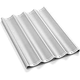 GRIDMANN 18" x 26" Commercial 4 Count Long Aluminum Baguette Pan, Perforated French Bread Loaf Baking Pan