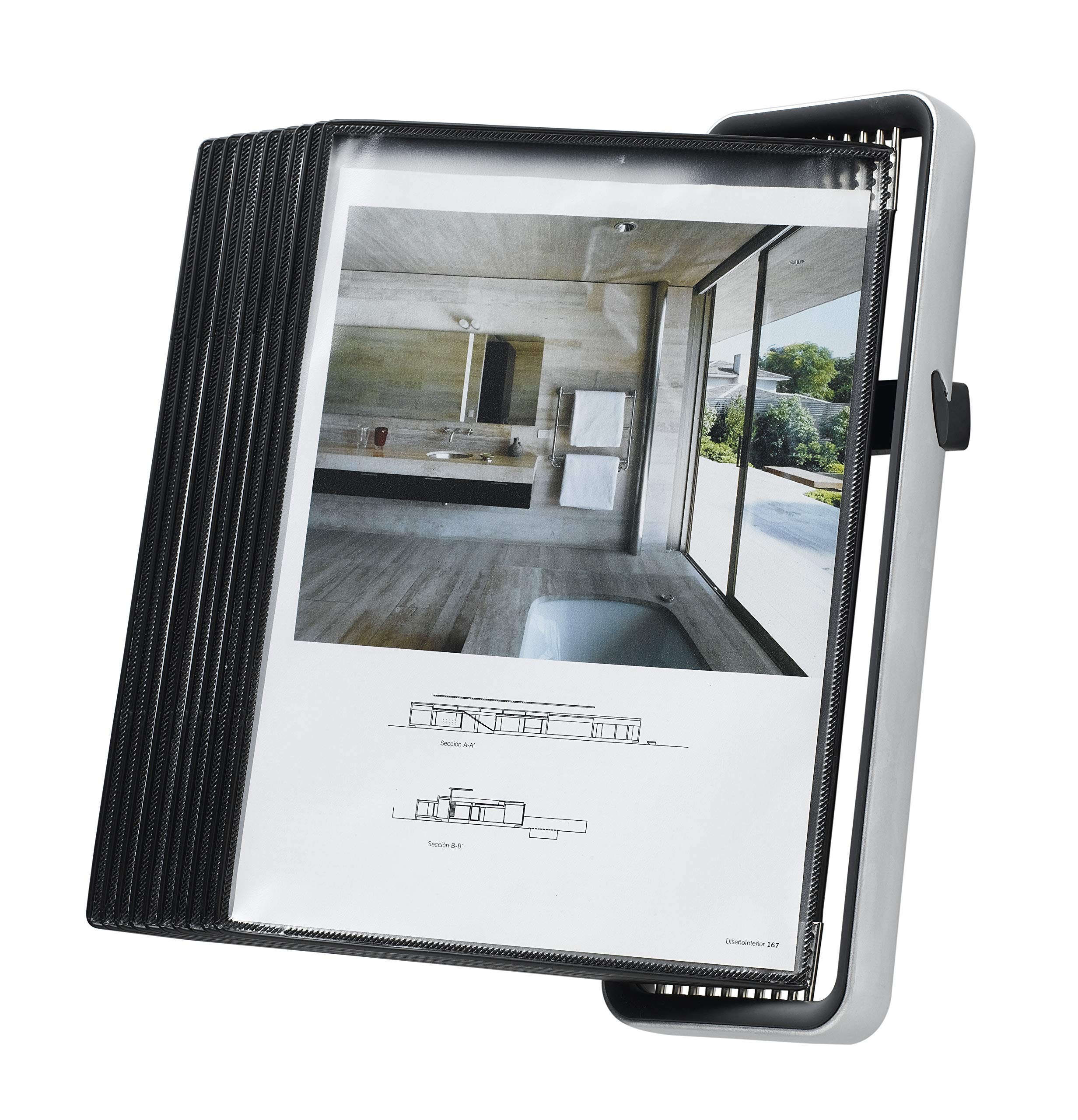 Tarifold ES 714517 – A4 Wall Display for VEO Catalogues with 10 PVC Sleeves, Black