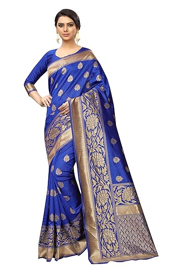 GLE Cotton Blend Banarasi Sarees With Blouse, For All Occasions, Ideal For Women & Girls (MORE THAN 20 DESIGNS)