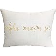 Sorority Shop Alpha Omicron Pi Pillow – Gold Script Design, 12" x 16" Lumbar Pillow Sorority