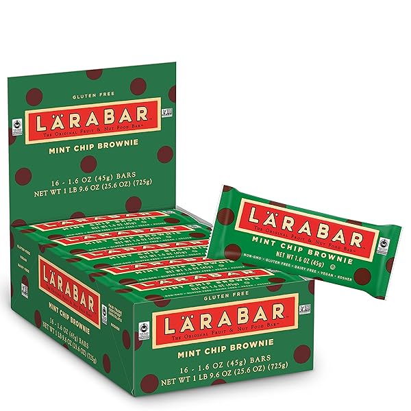 LARABAR MINT CHIP BROWNIE, GLUTEN FREE VEGAN FRUIT & NUT BAR, 16 CT