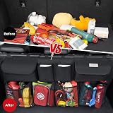 SURDOCA Car Boot Organiser 3rd Gen 7x Capacity, 600D Oxford, 4 Magic Sticks view 2