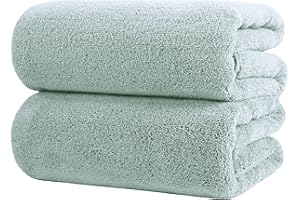 POLYTE Quick Dry Lint Free Microfiber Bath Sheet, 35 x 70 in, Pack of 2 (Green)