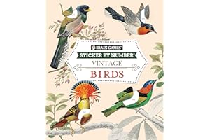 Brain Games - Sticker by Number - Vintage: Birds (28 Images to Sticker)