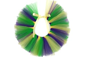 PAWPATU Mardi Gras Inspired Handcrafted Purple, Yellow, Green Mesh Tutu for Dogs