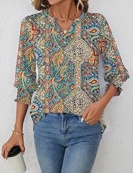 LOMON Blouses for Women Fashion 2025 Summer Vneck