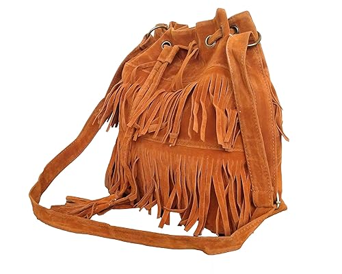 Di Grazia Womens Shoulder Bag (Brown,Brown-Big-Tassle-Bag)