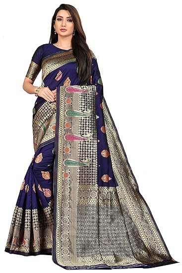 Latest Designer Collection For Womens Latest Ethnic Wear Soft Jacquard Saree With Matching Blouse Piece