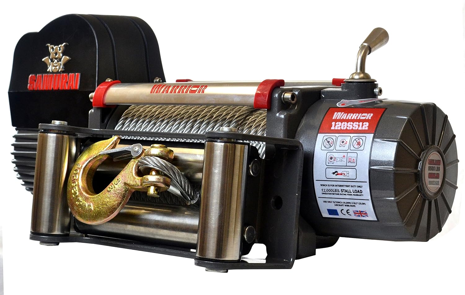 DK2 S12000 Warrior Samurai Electric Winch with Steel Cable 12V, 12000