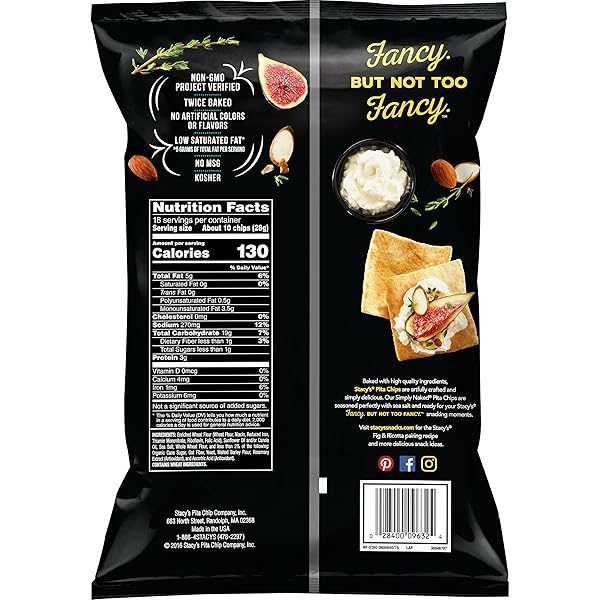 STACYS SNACKS, CHIPS PITA SIMPLY NAKED, 16 OUNCE