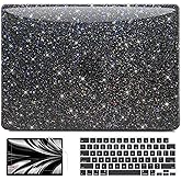 AKIT Compatible with MacBook Pro 14 inch Case Sparkly 2025-2021 M5 M4 M3 M2 M1 A3434 A3112 A3185 A3401 A2918 A2992 A2779 A2442, Glossy Glitter [Anti-Cracking] Hard Shell Laptop Case Cover, Black