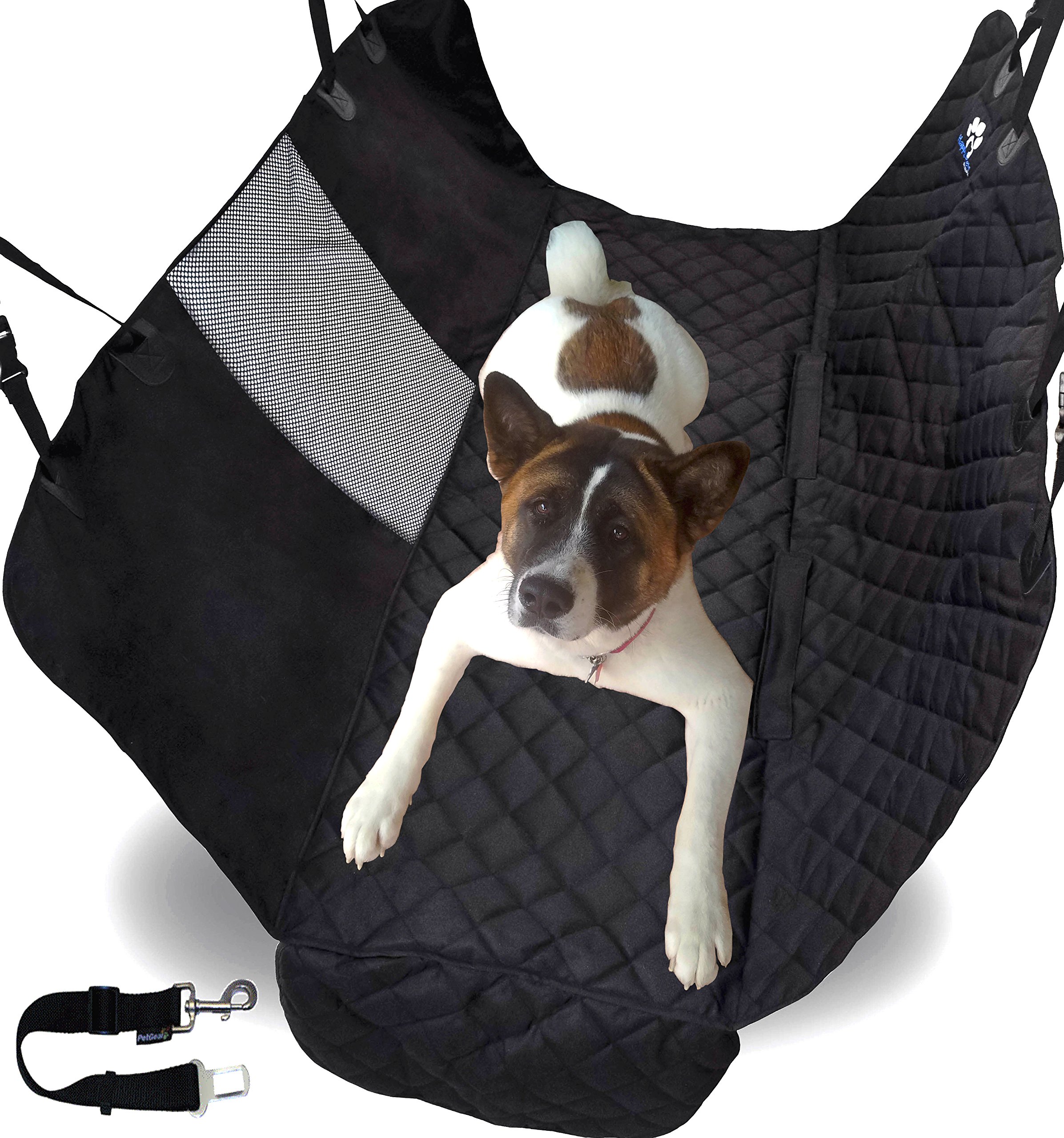 Pet Car Seat Cover for Dogs with Window Mesh Anchors Side Flaps Seat Belt ZPAW 742574236989 eBay