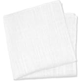 BELLUNO Solid Pocket Square for Men, Cotton and Linen Blend