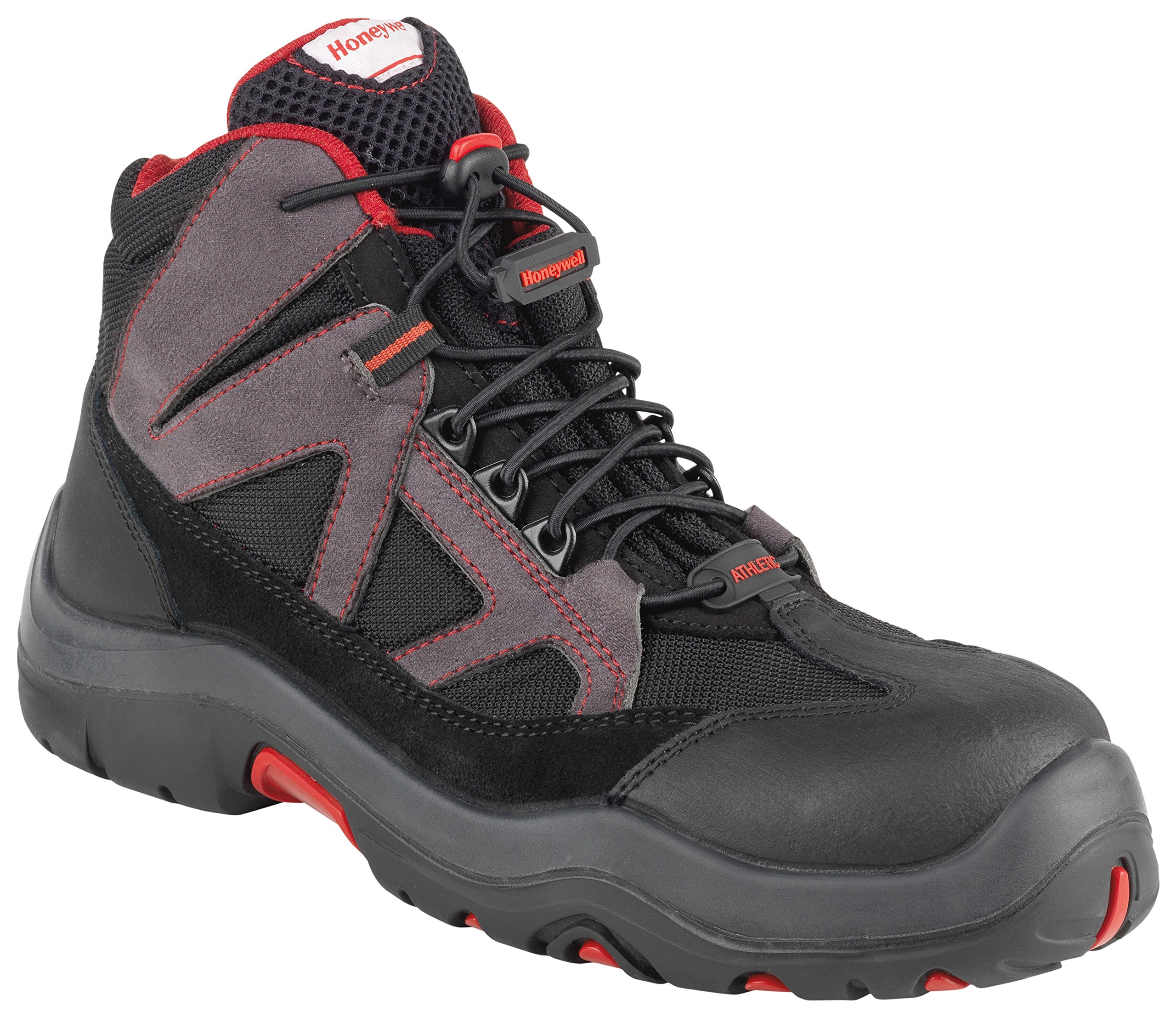 Otter Ascender Mid S3 CI HRC Safety Footwear with Water Resistant Leather and Textile Upper, Non-Metallic Toe Cap, PU/TPU Sole, Size 4, 6243851-37/7 Black