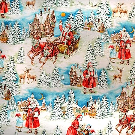 Natale Immagini Natalizie Vintage.Tessuto Natalizio Di Michael Miller Babbo Natale Vintage Cotone By 60 Cm Mm550 100 Cotone Amazon It Casa E Cucina