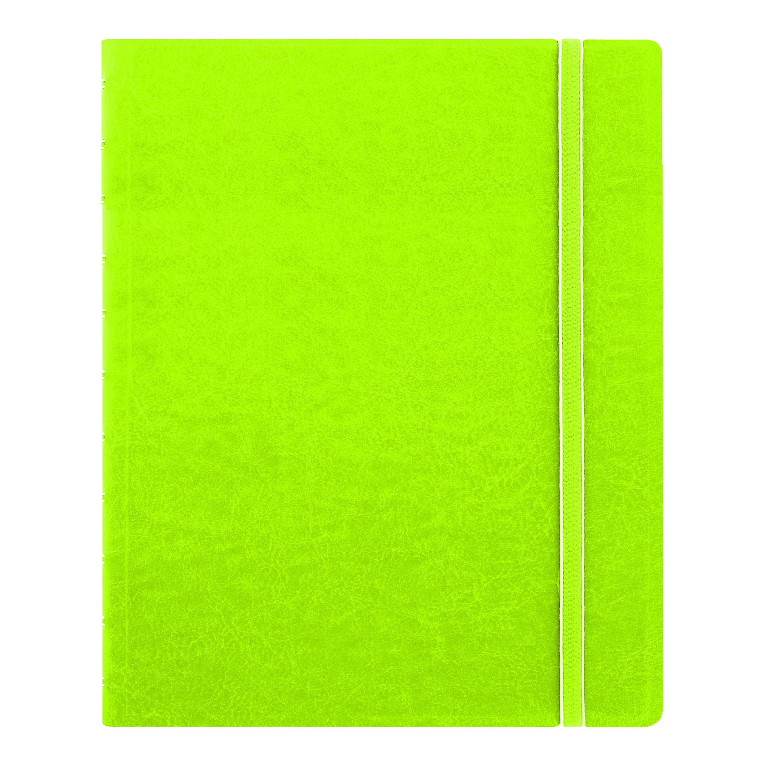 Filofax REFILLABLE NOTEBOOK CLASSIC, 10.8" x 8.5" Pear - Elegant leather-look cover with moveable pages - Elastic closure, index, pocket and page marker (B115107U), Letter Size