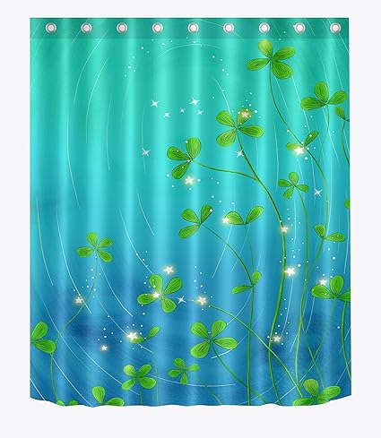 Amazon Com Lb Magic Lucky Clover Shamrock Shower Curtain Set For