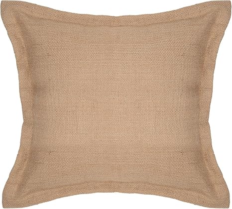 Amazon Com The White Petals Jute Burlap Pillow Cover Burlap Pillow Cover With Flange Accent Pillow For Couch Bed 18x18 Inches Home Kitchen