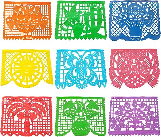 Amazon Com Papel Picado Plastic Banner 15 Feet Long Mexican