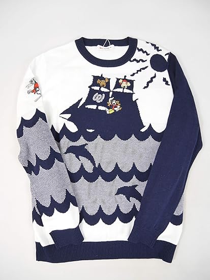 Amazon エムユー スポーツ クルーネックセーター レトロボヤージュ柄 セーター レディース 701p10 40 M ホワイト 001 セーター 通販